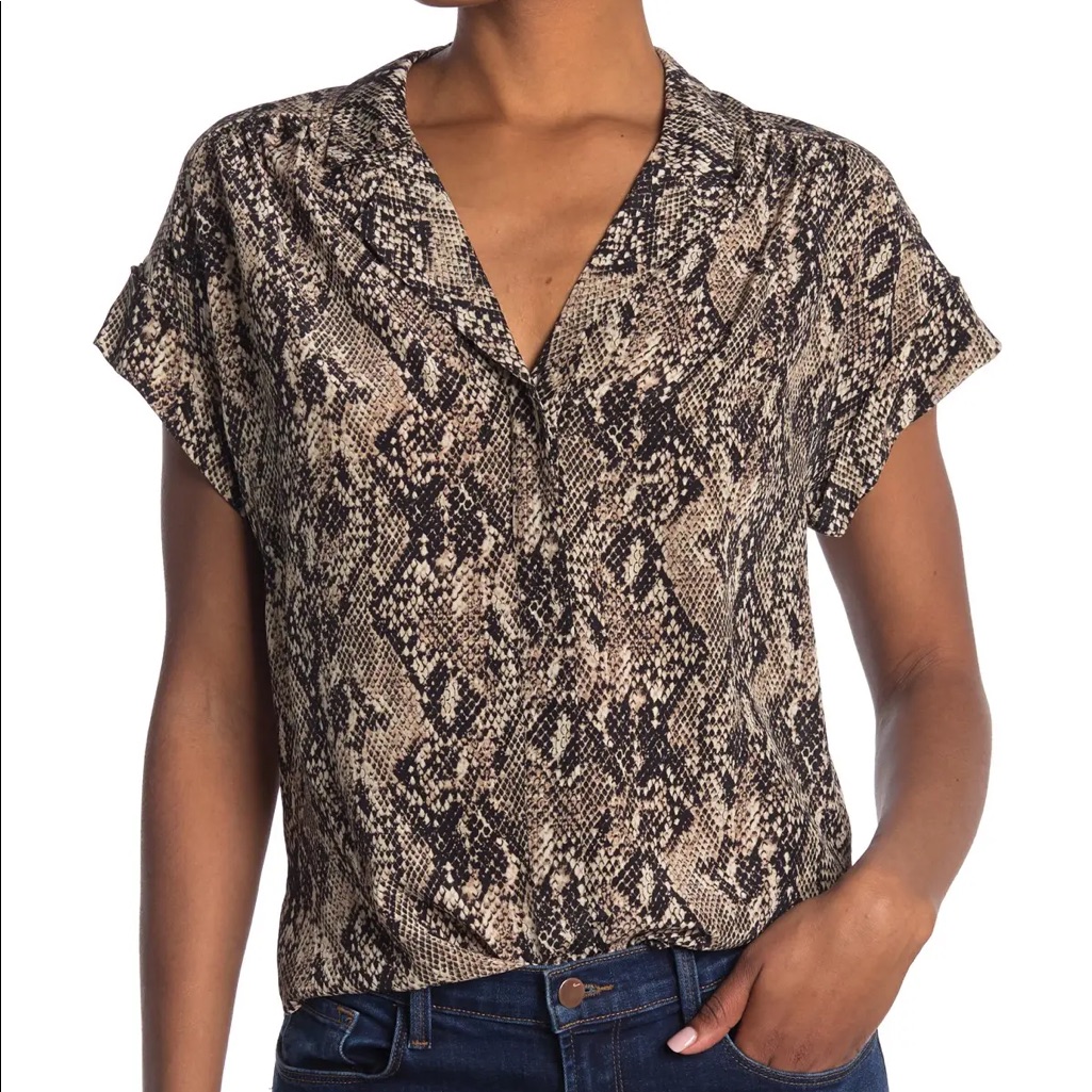 Veronica Beard Python Blouse 0 Nwt